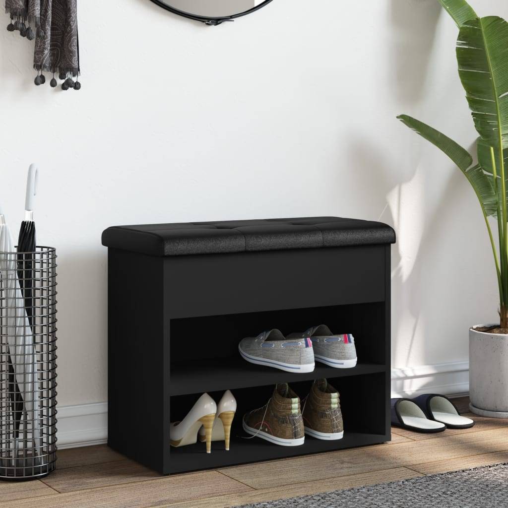 vidaXL Schuhbank Schwarz 62x32x50 cm Holzwerkstoff