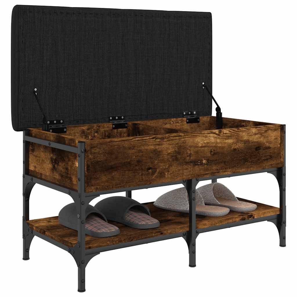 vidaXL Schuhbank Räuchereiche 82x42x45 cm Holzwerkstoff