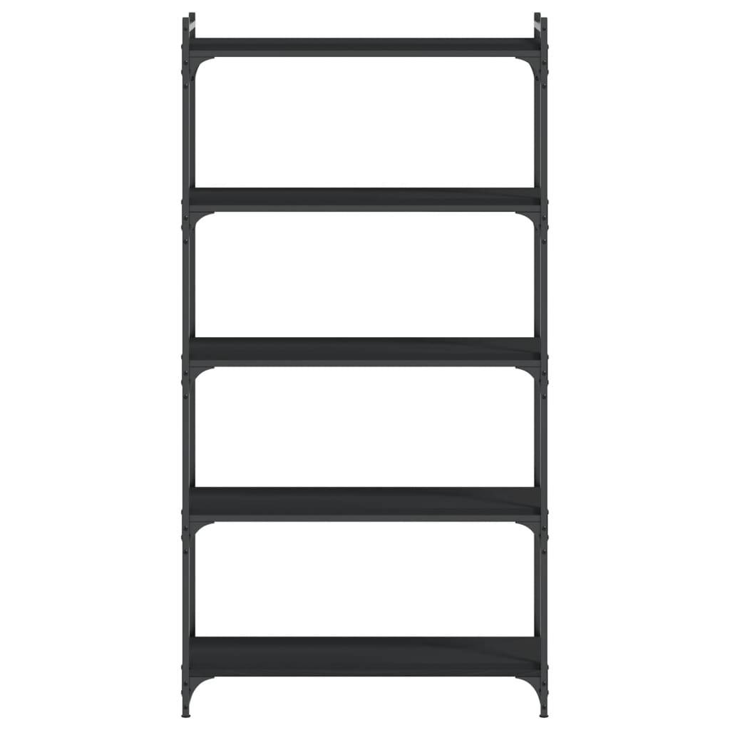 vidaXL Bücherregal 5 Böden Schwarz 80x30x154 cm Holzwerkstoff