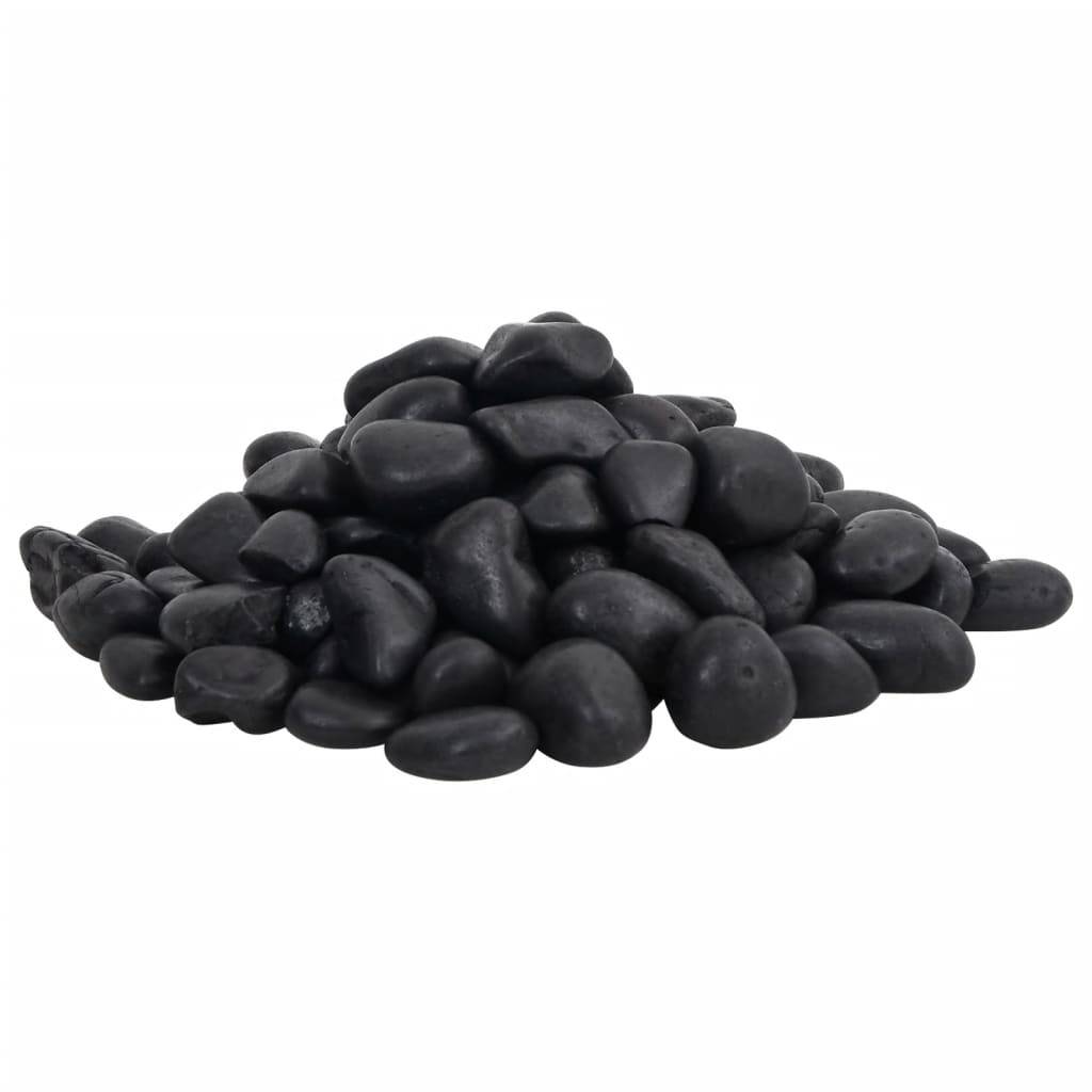 vidaXL Polierte Kiesel 10 kg Schwarz 2-5 cm