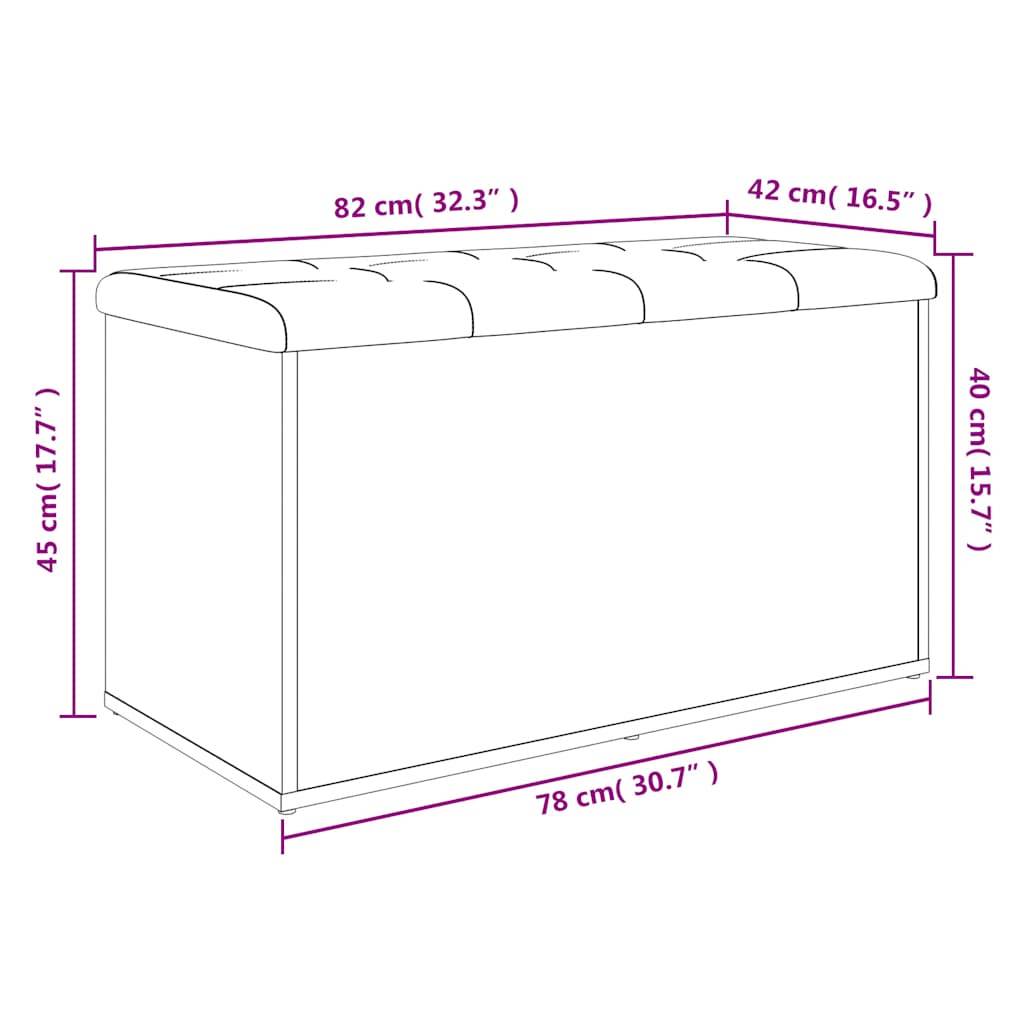 vidaXL Sitzbank mit Stauraum Betongrau 82x42x45 cm Holzwerkstoff