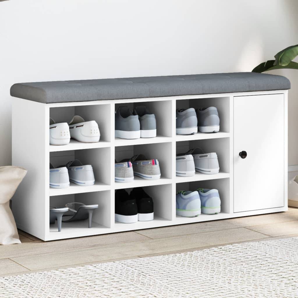 vidaXL Schuhbank Weiß 102x32x50 cm Holzwerkstoff