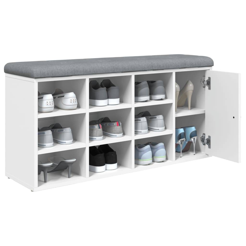 vidaXL Schuhbank Weiß 102x32x50 cm Holzwerkstoff