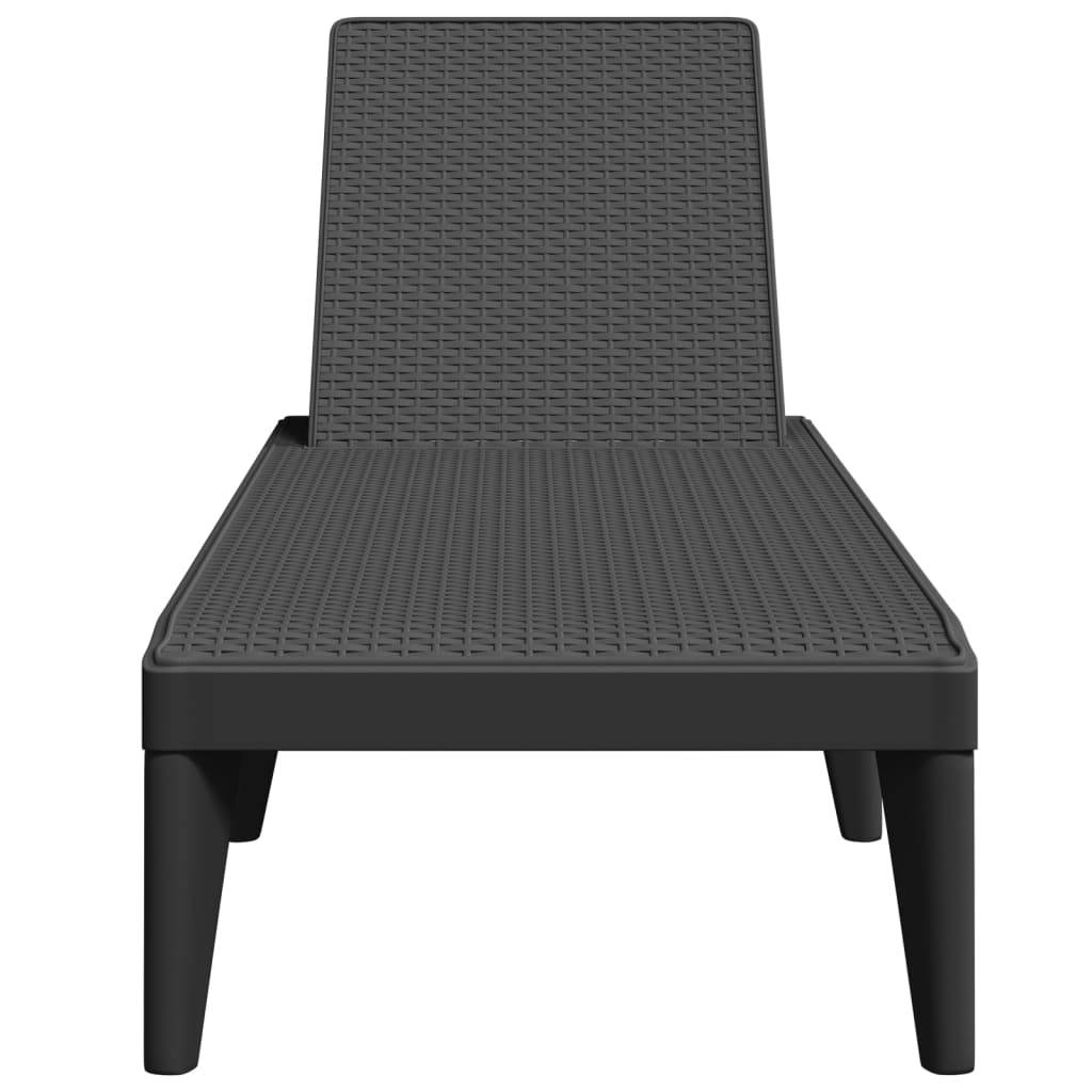 vidaXL Sonnenliege Anthrazit 186x60x29 cm PP