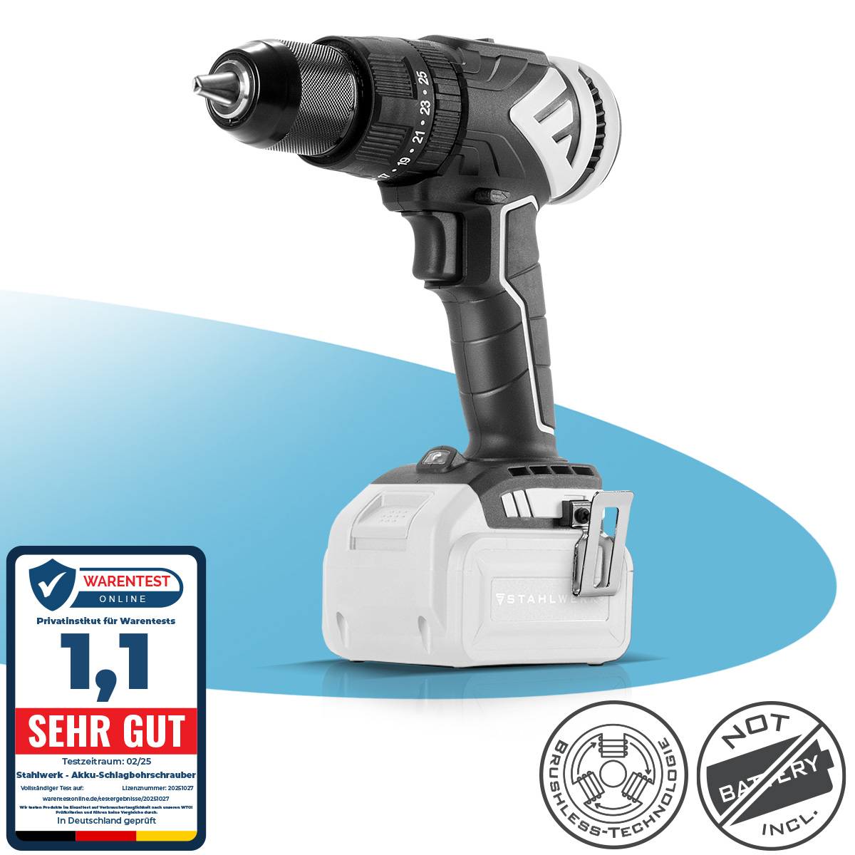 STAHLWERK Akku-Schlagbohrschrauber ASB-20 ST Brushless mit 1 x 4 Ah Akku