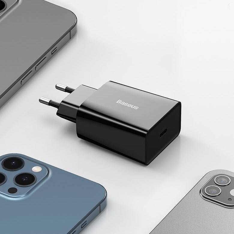 Baseus Speed Mini Schnellladegerät, USB-C, PD, 3A, 20W (schwarz)