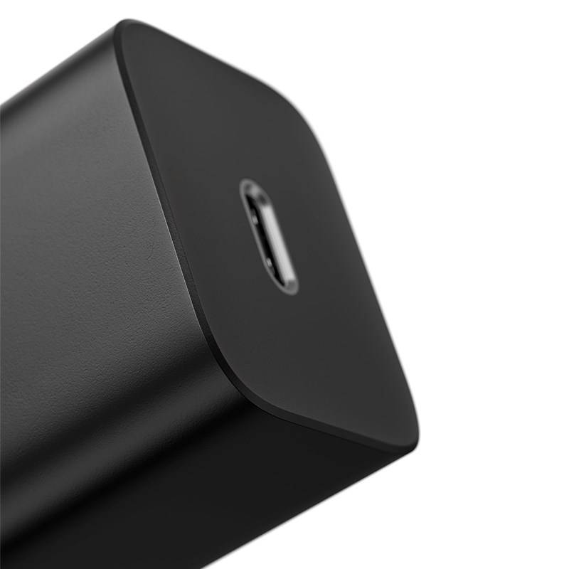 Baseus Super Si Schnellladegerät 1C 20W mit USB-C Kabel für Lightning 1m (schwarz)