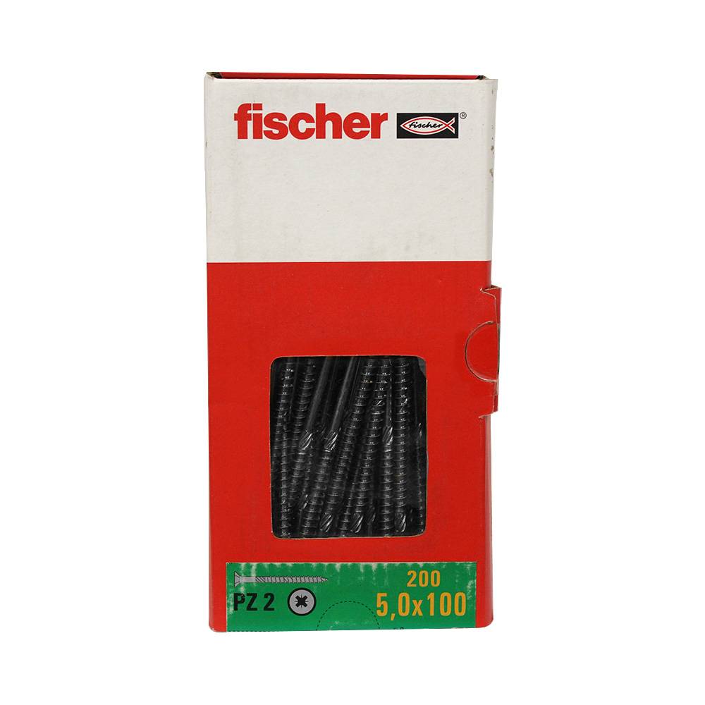 Fischer 670408, Schraube, Metall, Holz, Allgemeiner Nutzen, Teilgewinde, Flachkopf