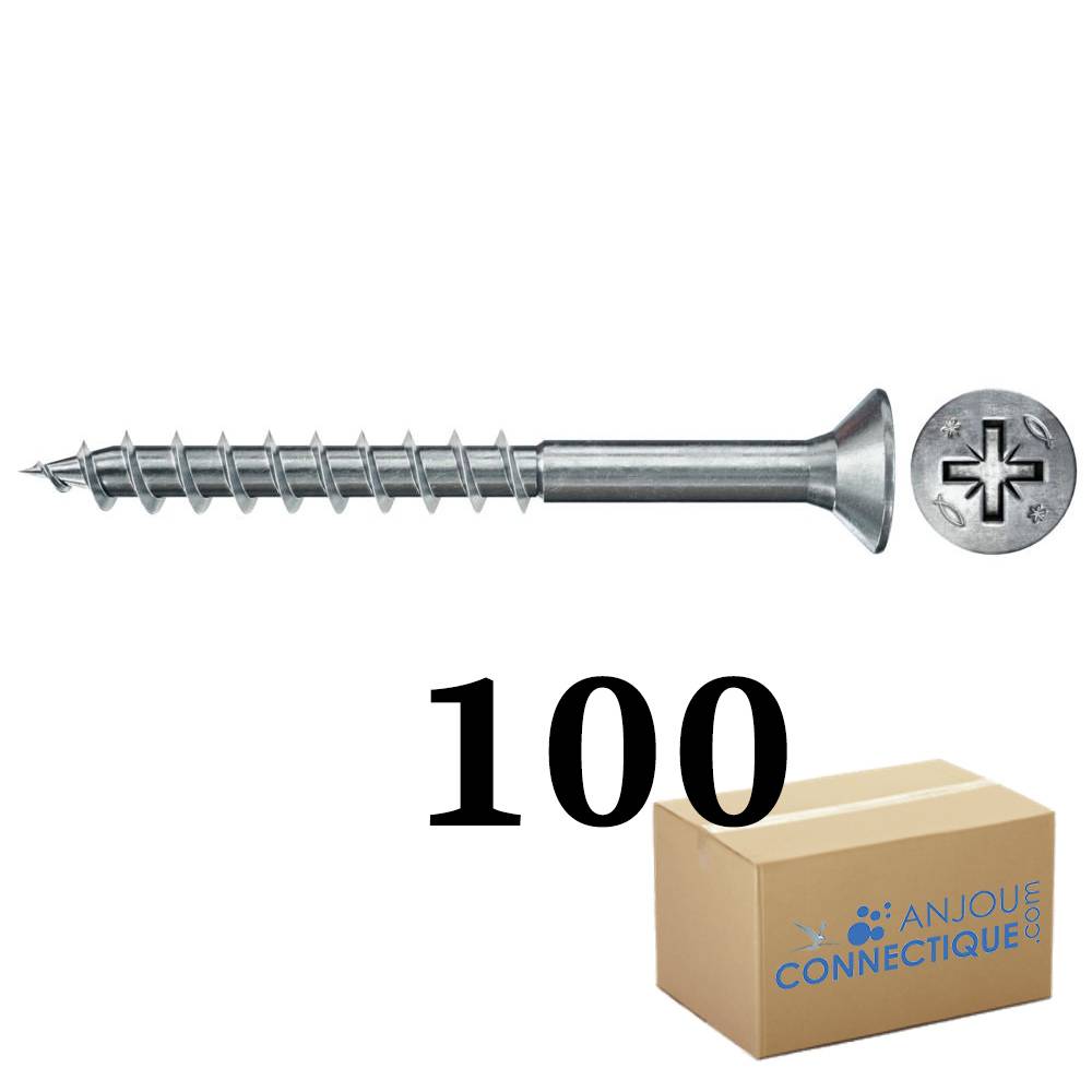 fischer 670044, Schraube, Metall, Holz, Allgemeiner Nutzen, Vollgewinde, Flachkopf