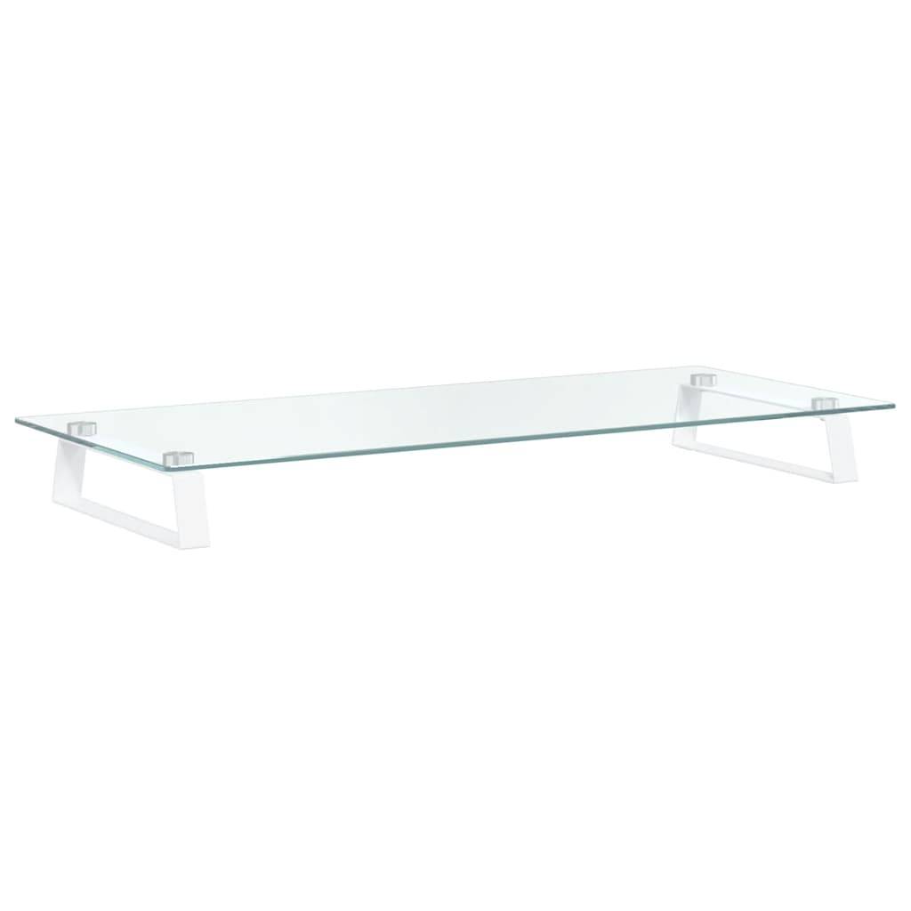 vidaXL Monitorständer Weiß 80x35x8 cm Hartglas und Metall