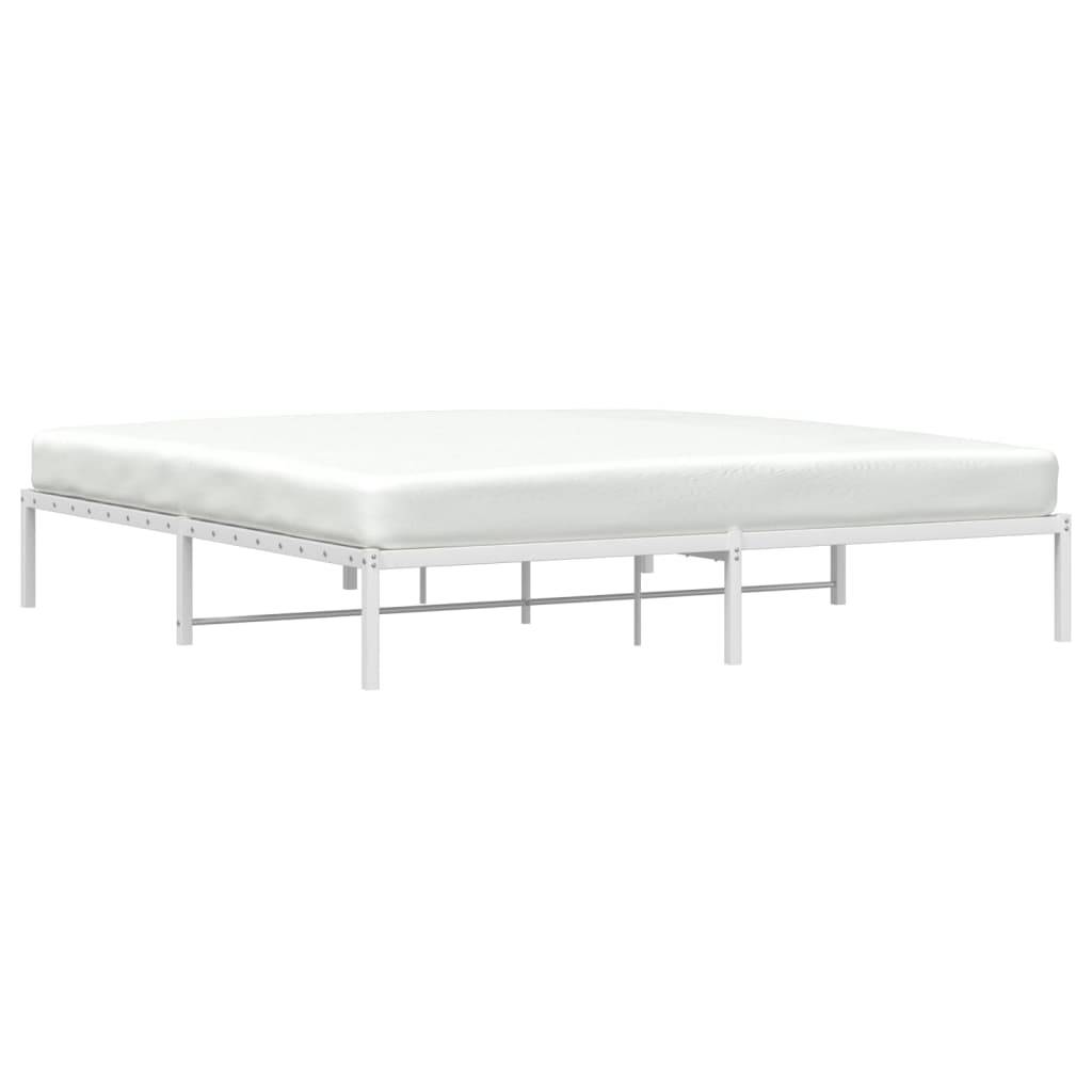 vidaXL Bettgestell Metall Weiß 193x203 cm