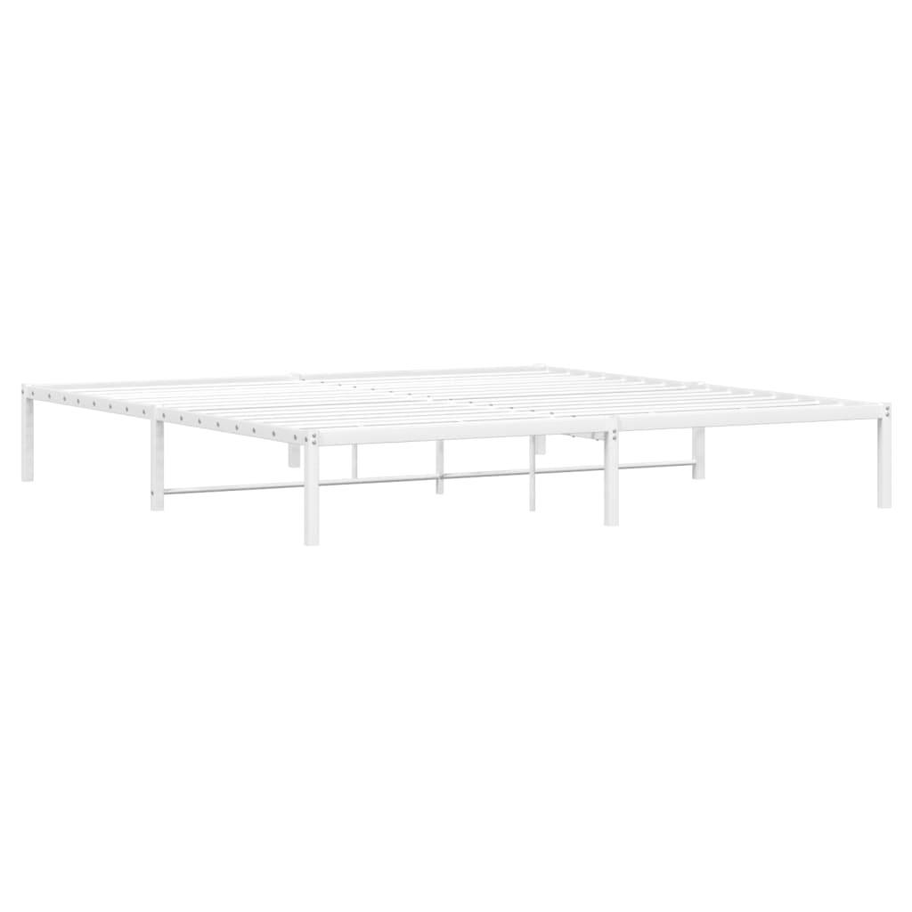 vidaXL Bettgestell Metall Weiß 193x203 cm