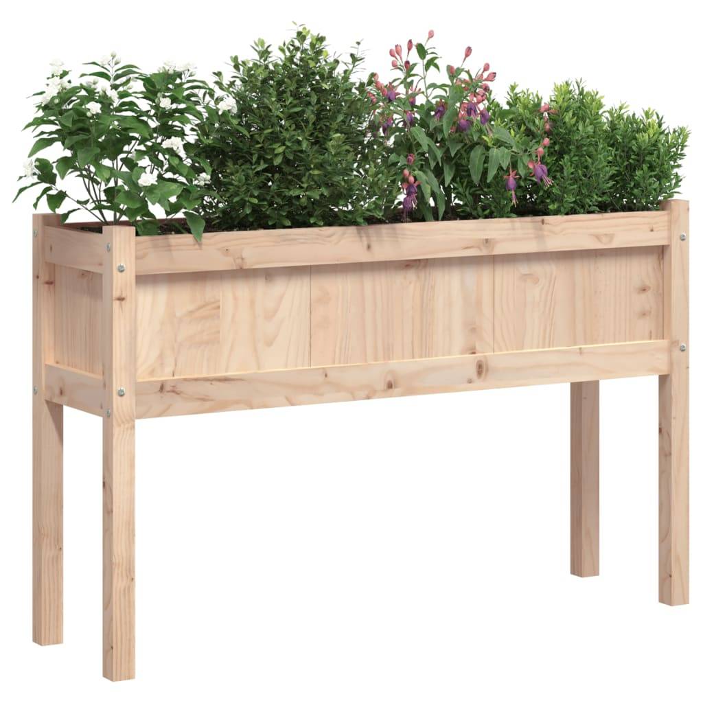 vidaXL Pflanzkübel mit Füßen 110x31x70 cm Massivholz Kiefer