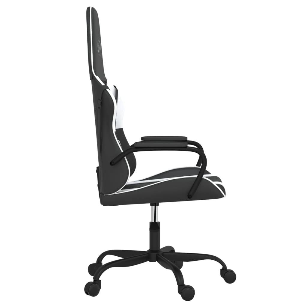 vidaXL Gaming-Stuhl Schwarz und Weiß Kunstleder
