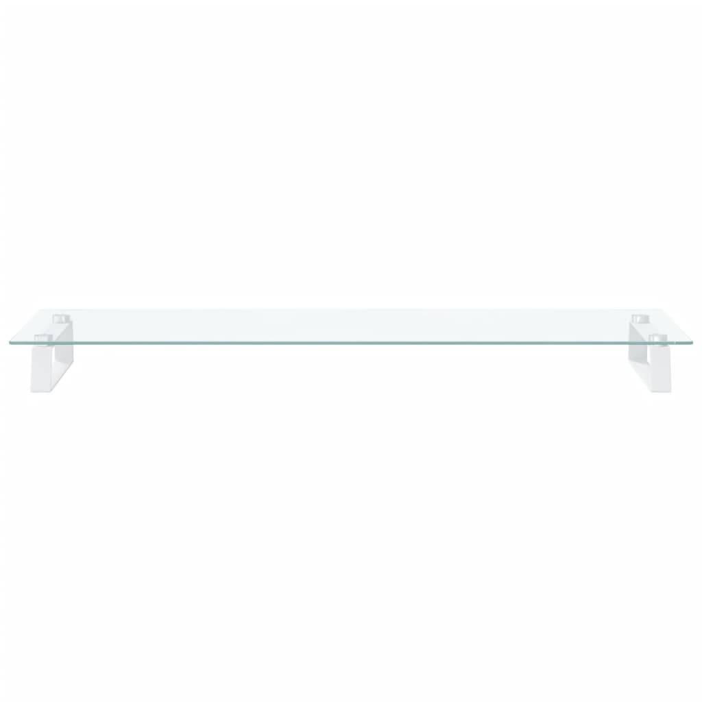 vidaXL Monitorständer Weiß 100x35x8 cm Hartglas und Metall