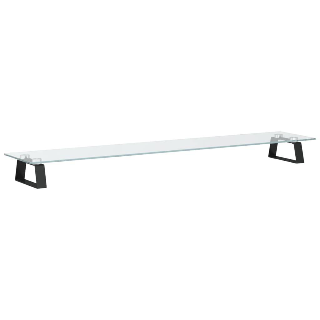 vidaXL Monitorständer Schwarz 100x20x8 cm Hartglas und Metall