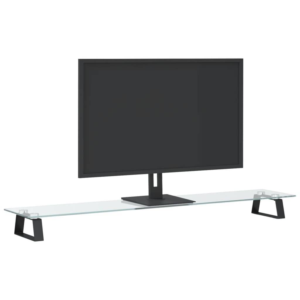 vidaXL Monitorständer Schwarz 100x20x8 cm Hartglas und Metall