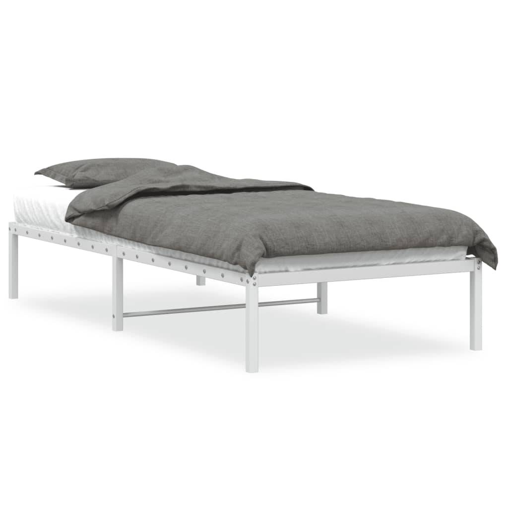vidaXL Bettgestell Metall Weiß 90x190 cm