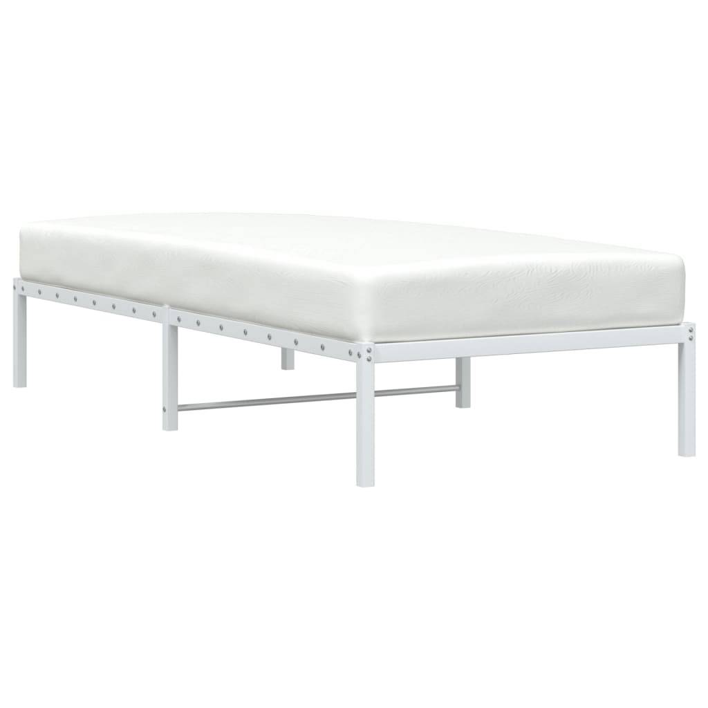 vidaXL Bettgestell Metall Weiß 90x190 cm