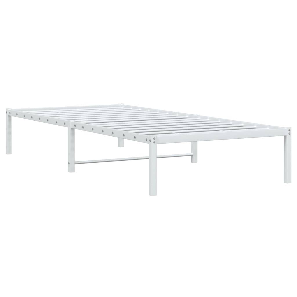 vidaXL Bettgestell Metall Weiß 90x190 cm