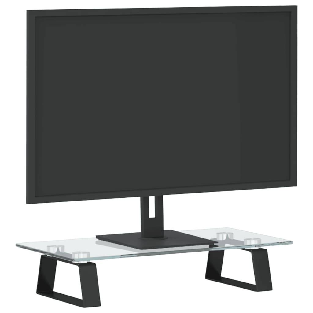 vidaXL Monitorständer Schwarz 40x20x8 cm Hartglas und Metall