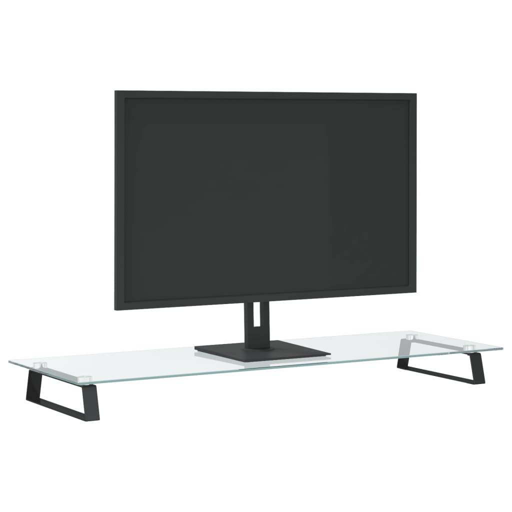 vidaXL Monitorständer Schwarz 100x35x8 cm Hartglas und Metall