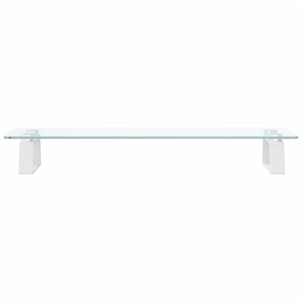 vidaXL Monitorständer Weiß 60x20x8 cm Hartglas und Metall