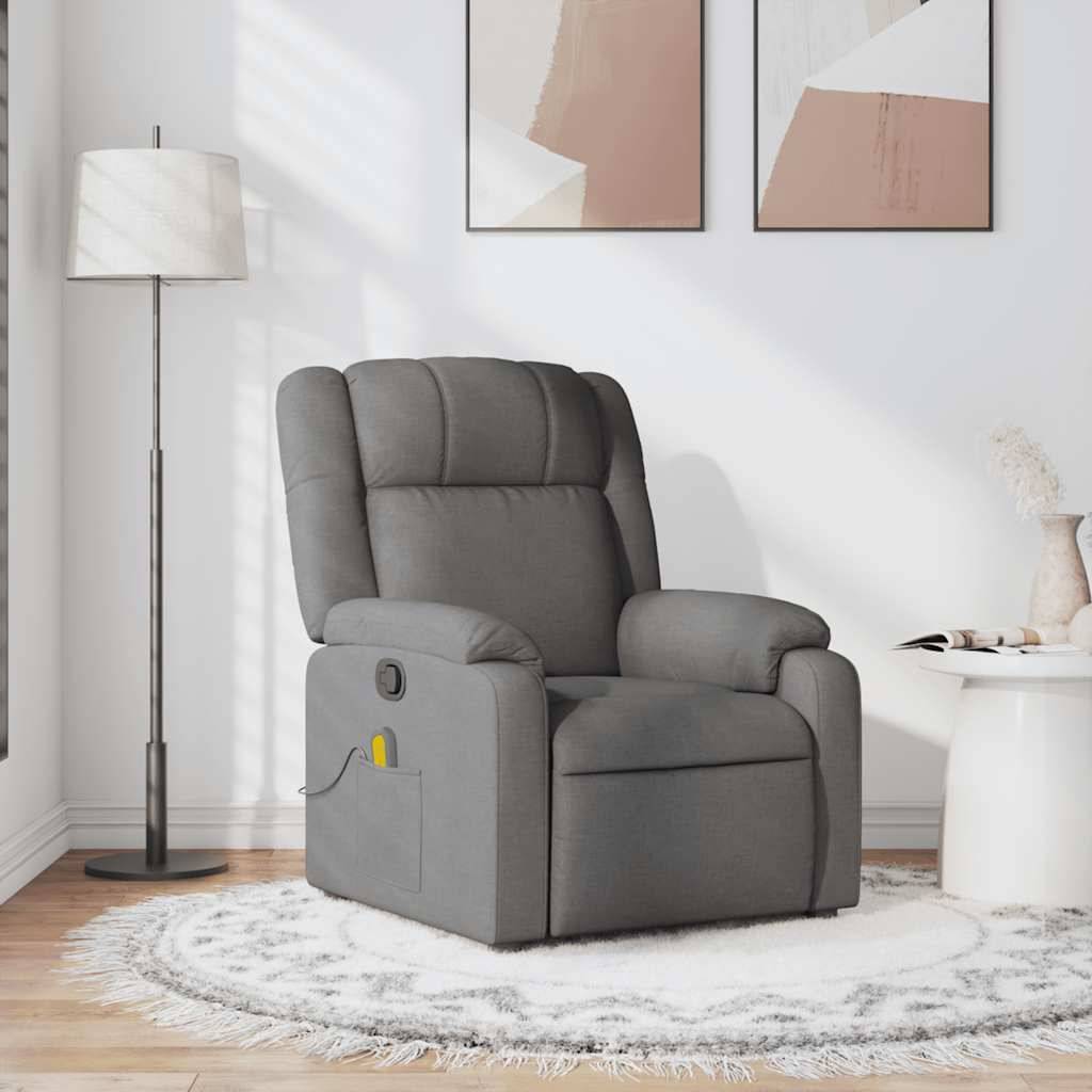 vidaXL Massagesessel Dunkelgrau Stoff