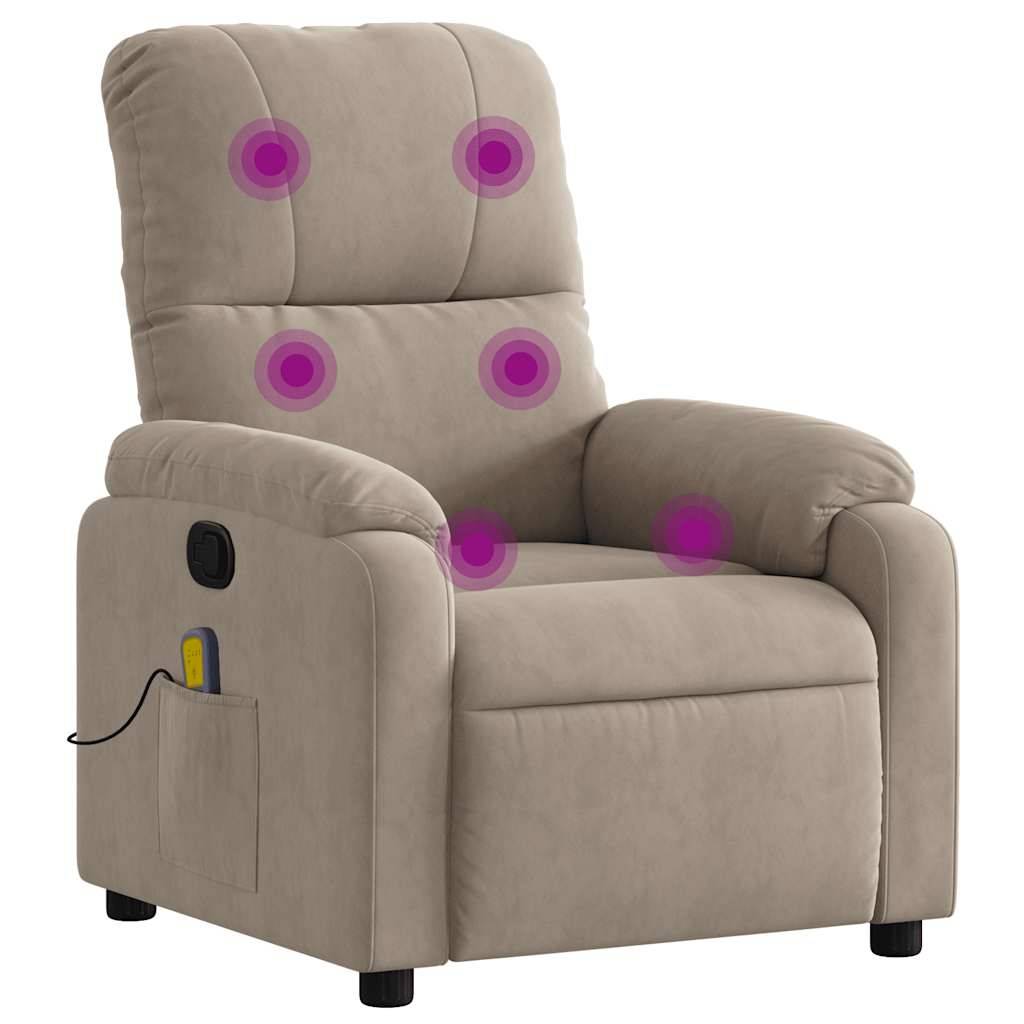 vidaXL Massagesessel Taupe Mikrofasergewebe