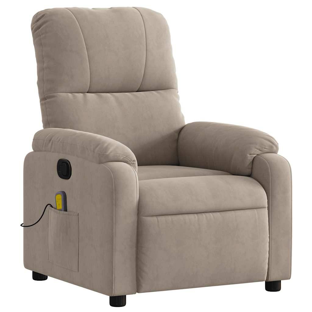 vidaXL Massagesessel Taupe Mikrofasergewebe