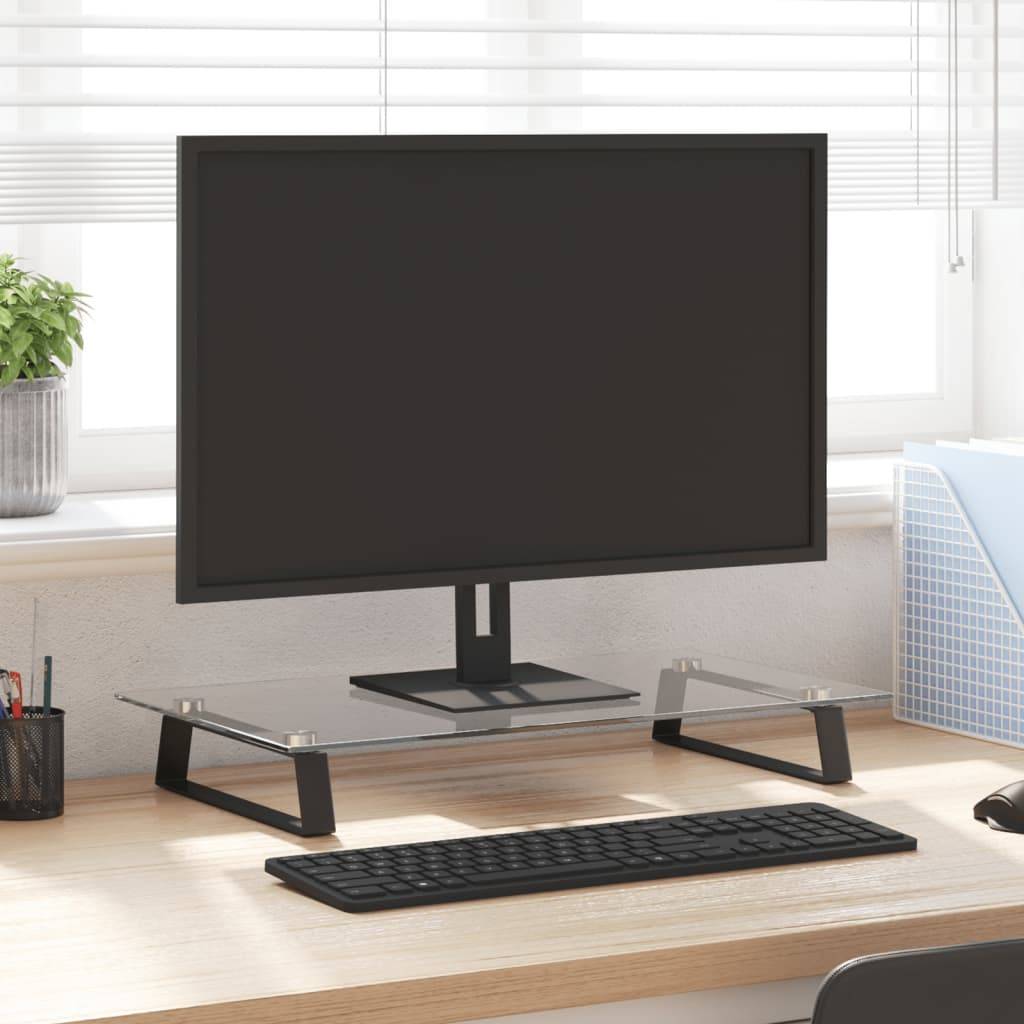 vidaXL Monitorständer Schwarz 60x35x8 cm Hartglas und Metall
