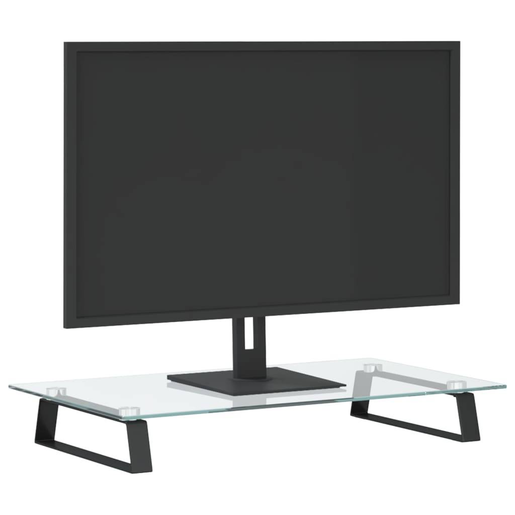 vidaXL Monitorständer Schwarz 60x35x8 cm Hartglas und Metall