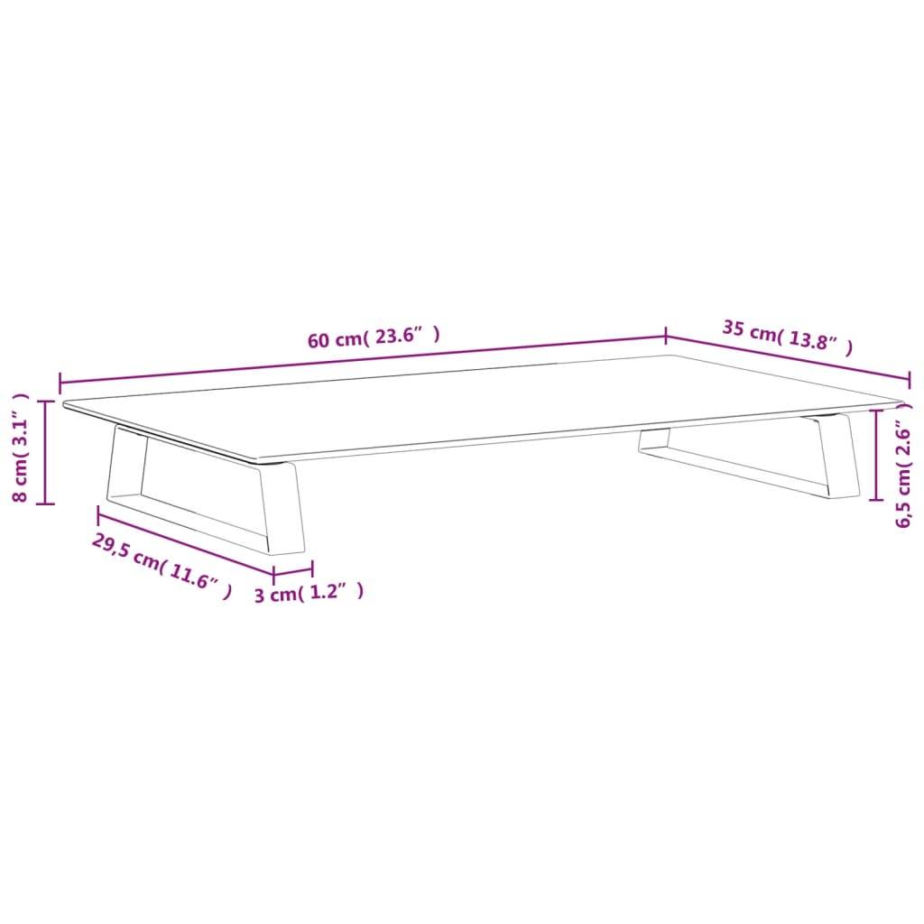 vidaXL Monitorständer Schwarz 60x35x8 cm Hartglas und Metall