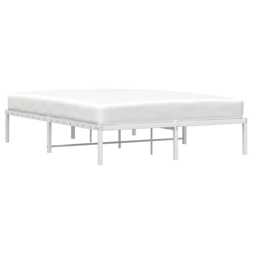 vidaXL Bettgestell Metall Weiß 140x200 cm