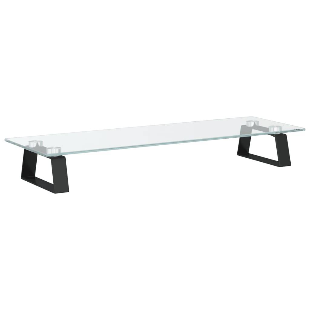 vidaXL Monitorständer Schwarz 60x20x8 cm Hartglas und Metall