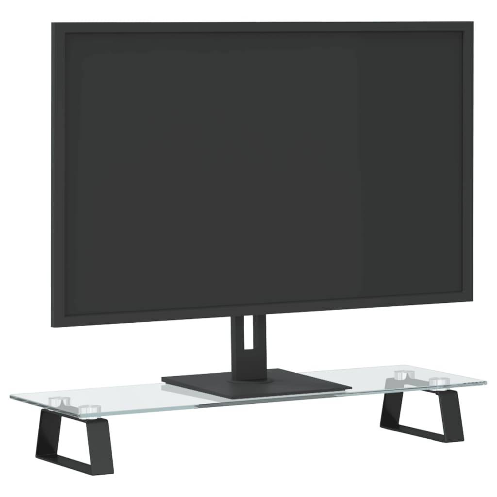 vidaXL Monitorständer Schwarz 60x20x8 cm Hartglas und Metall