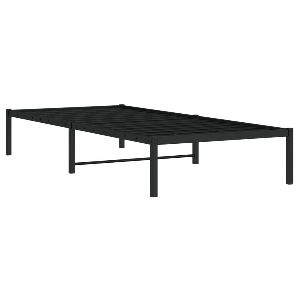 vidaXL Bettgestell Metall Schwarz 90x200 cm