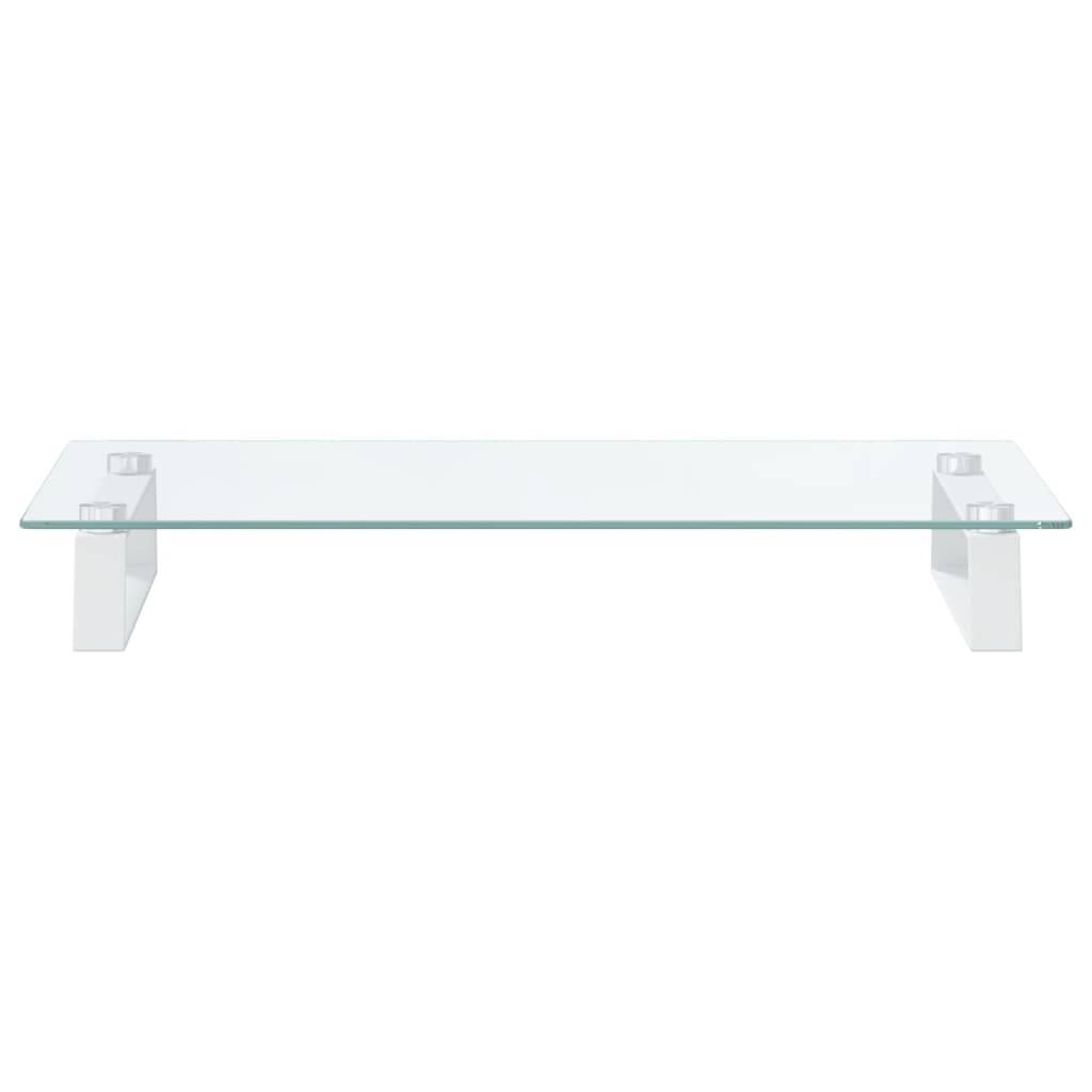 vidaXL Monitorständer Weiß 60x35x8 cm Hartglas und Metall