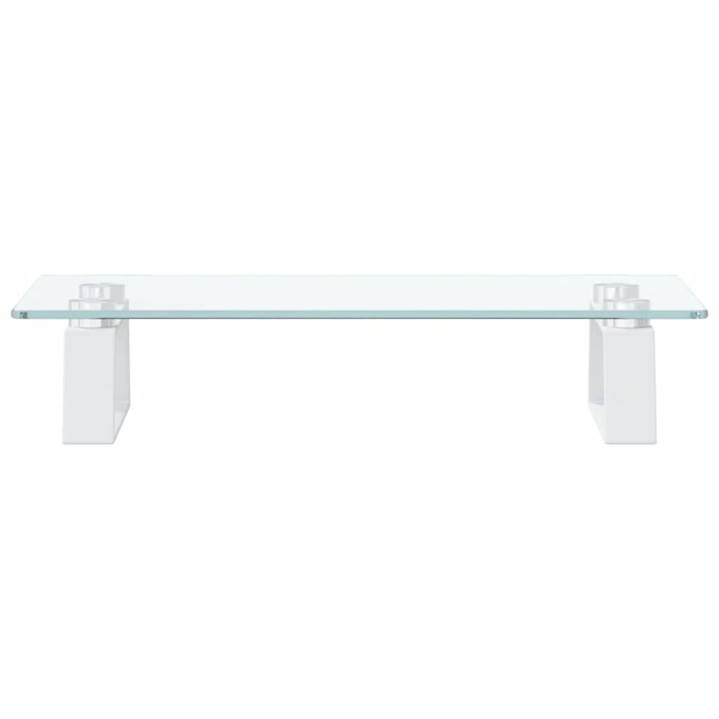 vidaXL Monitorständer Weiß 40x20x8 cm Hartglas und Metall