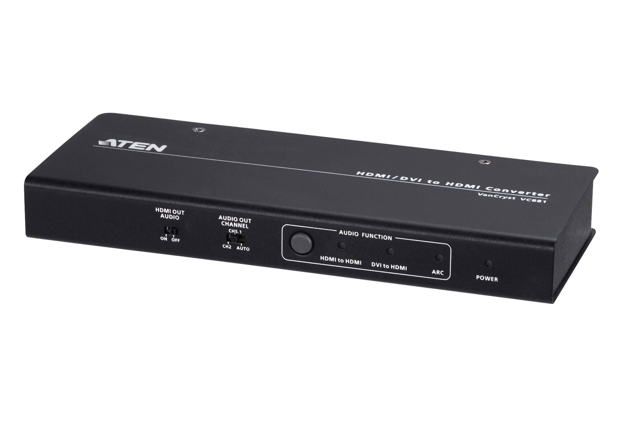 ATEN Anschlusskabel HDMI-A Buchse, DVI-I 18+5pol. Buchse 0 m Schwarz VC881 4K UHD HDMI-Kabel