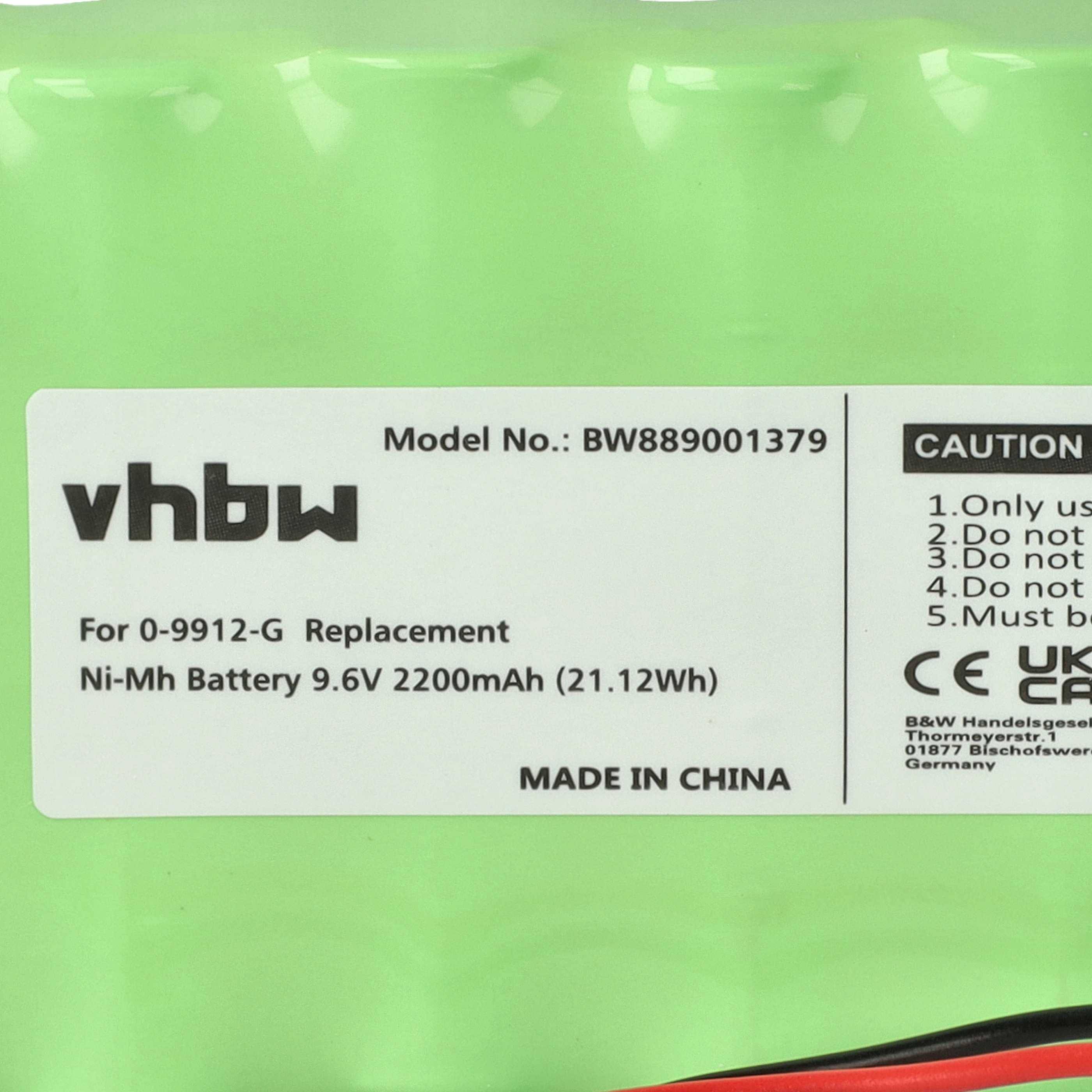 vhbw 2x Akku Ersatz für Visonic 103-300672, 0-9912-G, GP180AAH8BMX für Alarmanlage, Alarmsystem (2200 mAh, 9,6 V, NiMH)