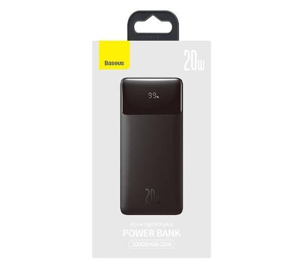 Baseus Bipow Powerbank, 10.000mAh, 2x USB + USB-C, 20W, schwarz