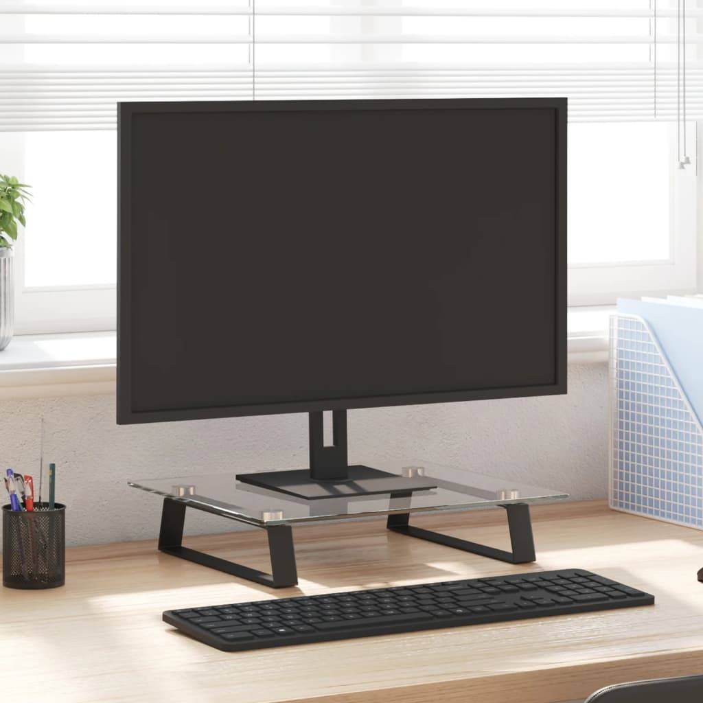 vidaXL Monitorständer Schwarz 40x35x8 cm Hartglas und Metall
