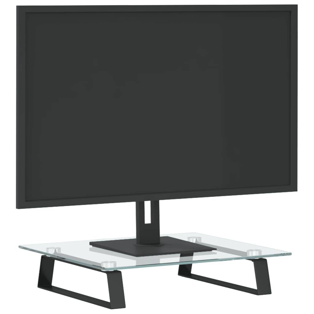 vidaXL Monitorständer Schwarz 40x35x8 cm Hartglas und Metall