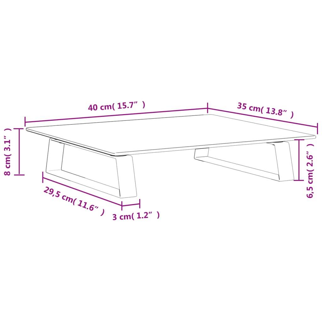 vidaXL Monitorständer Schwarz 40x35x8 cm Hartglas und Metall