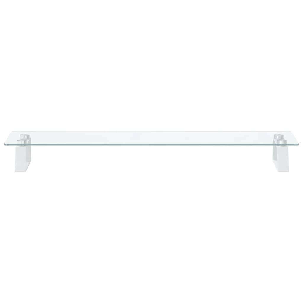 vidaXL Monitorständer Weiß 80x20x8 cm Hartglas und Metall