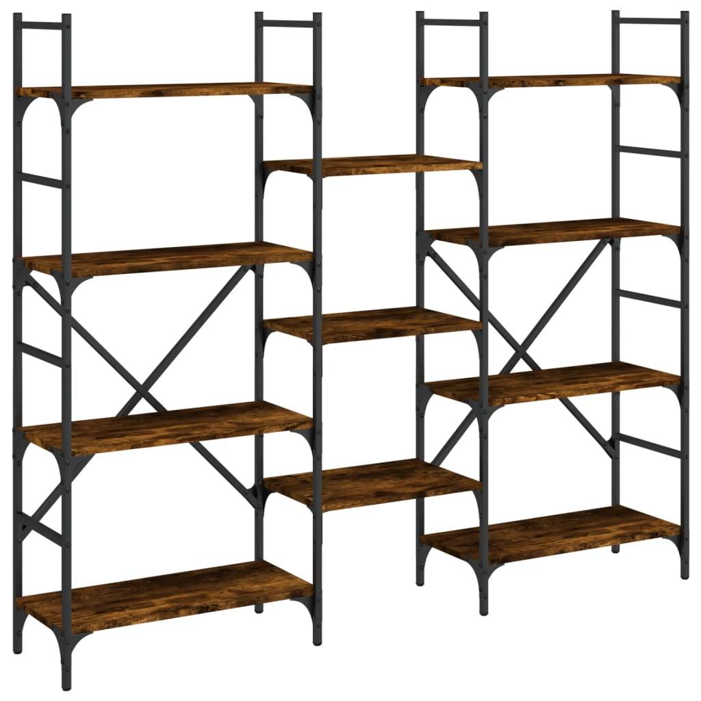 vidaXL Bücherregal Räuchereiche 160x28,5x136,5 cm Holzwerkstoff