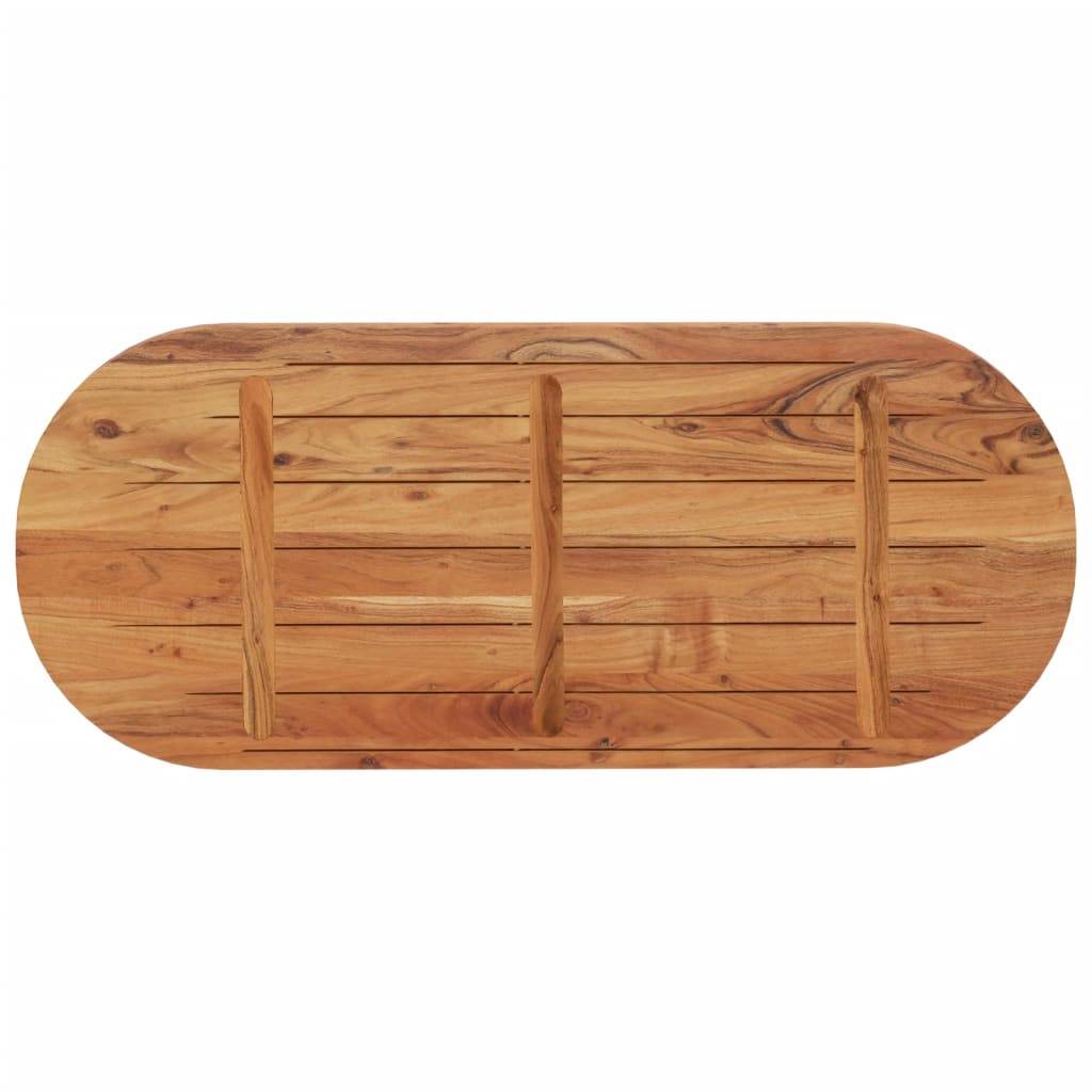 vidaXL Tischplatte 140x60x3,8 cm Oval Massivholz Akazie