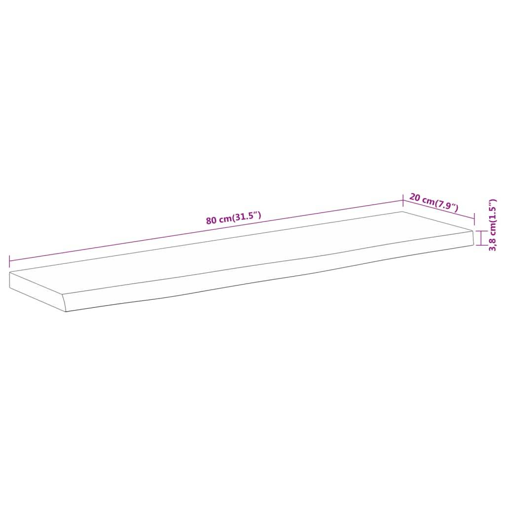 vidaXL Wandregal 80x20x3,8 cm Rechteckig Massivholz Akazie Baumkante