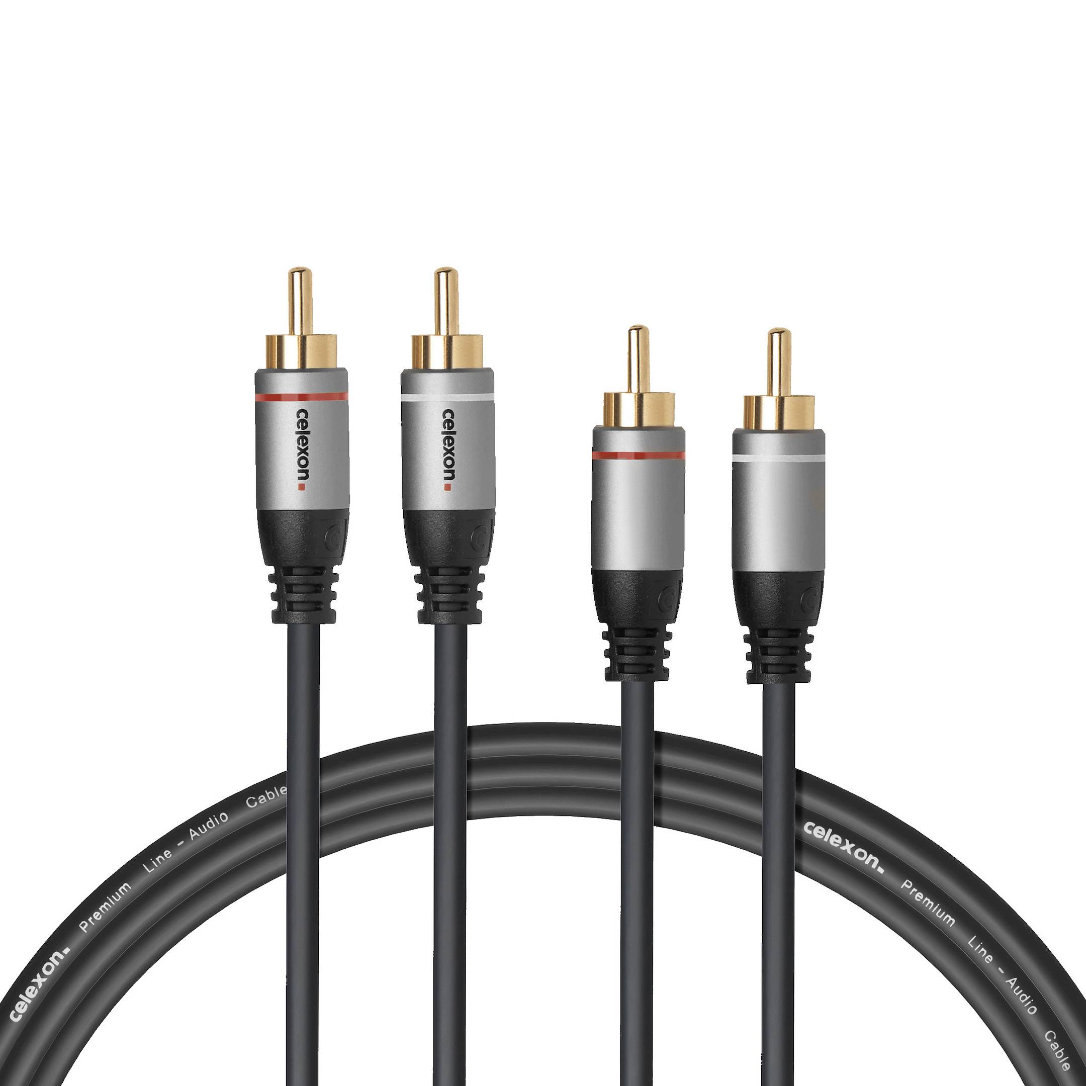 celexon 2x Cinch Stereo Audiokabel 2,0m - Professional Line